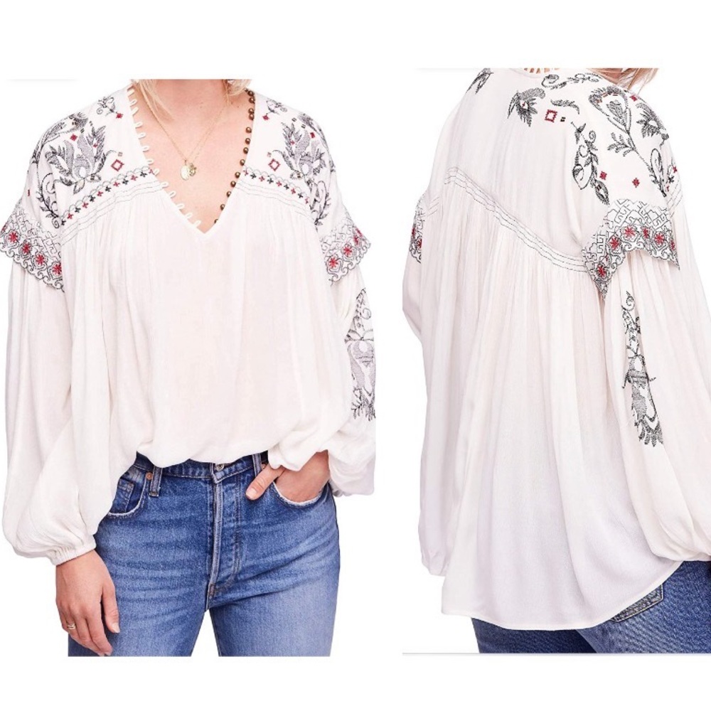 Free people embroidered blouse